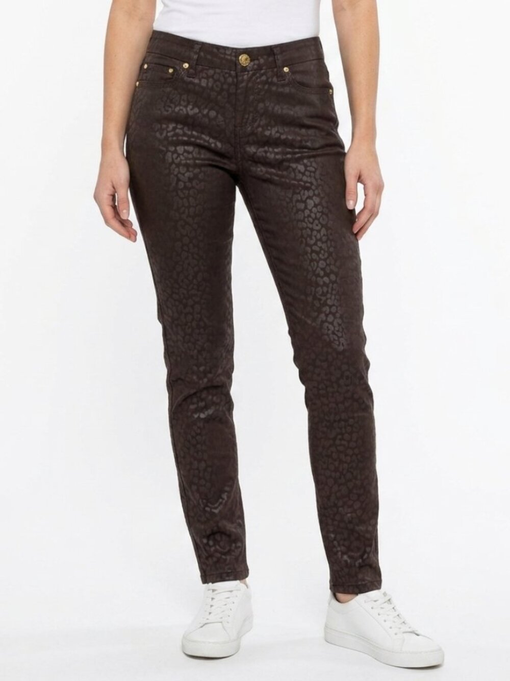 Celebrity Gold Animal Print Skinny Pants NEW- Sz. 4